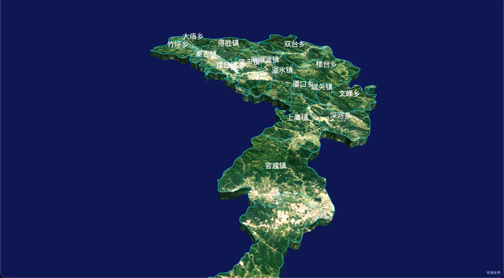 26 echarts 十堰市竹山县geoJson地图3d地图自定义贴图-绿色地面